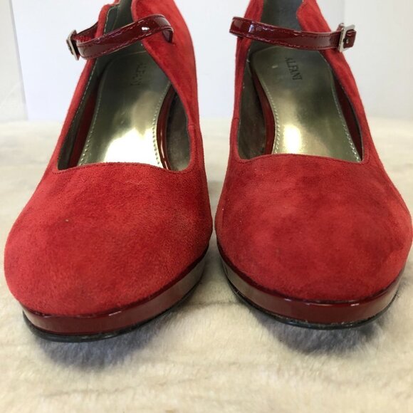 Alfani Red Suede Platform Stiletto Pump Heels Size 7.5M - Picture 3 of 13